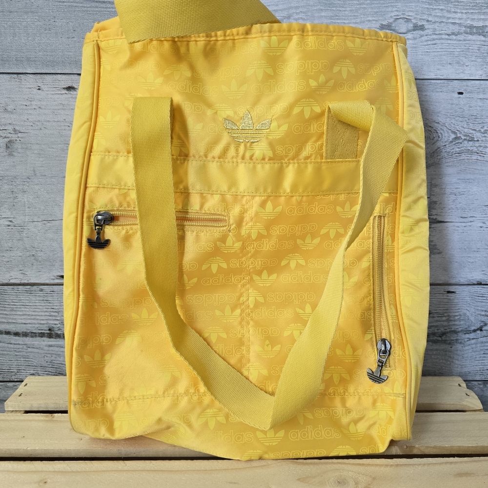 Adidas Duffle Bag Set X2 Yellow Travel Bag Purse Medium - Picture 9 of 15